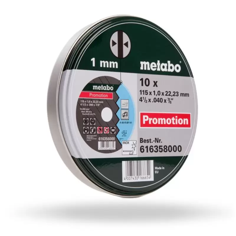 ΔΙΣΚΟΙ ΚΟΠΗΣ ΙΝΟΧ ΣΕΤ 10τμχ. Φ115Χ1,00μμ  METABO  616358000