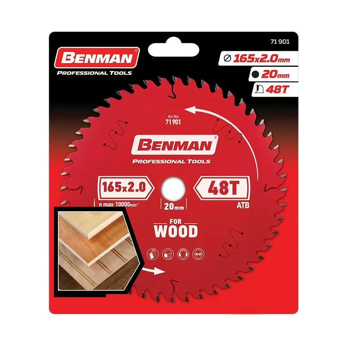 ΔΙΑΜΑΝΤΟΔΙΣΚΟΣ ΚΟΠΗΣ ΞΥΛΟΥ EXPERT WOOD Φ165Χ2.6/20mm 48T BENMAN 71901