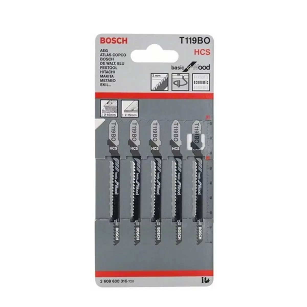 ΠΡΙΟΝΑΚΙΑ ΣΕΓΑΣ ΞΥΛΟΥ BOSCH 5ΤΕΜ. Τ119BO 2608630310-720