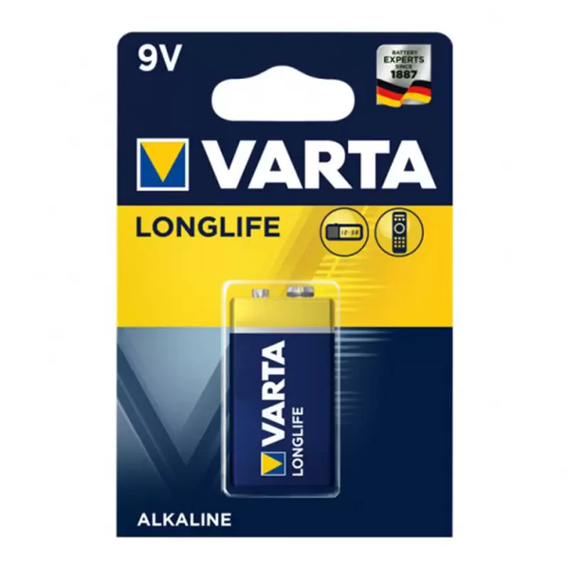 ΜΠΑΤΑΡΙΑ  ΑΛΚΑΛIKH LONG LIFE ΠΛΑΚΕ 9V VARTA  (1ΤΕΜ.) 33389