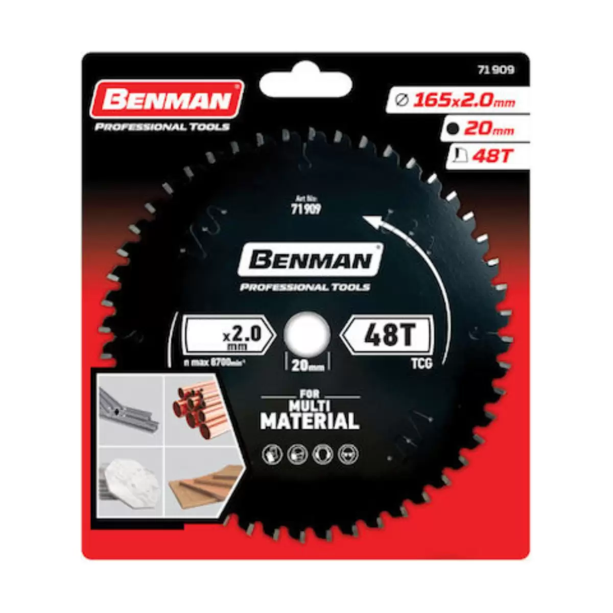 ΔΙΑΜΑΝΤΟΔΙΣΚΟΣ ΚΟΠΗΣ MULTI MATERIAL Φ184X2.0/20mm 48T  BENMAN 71910