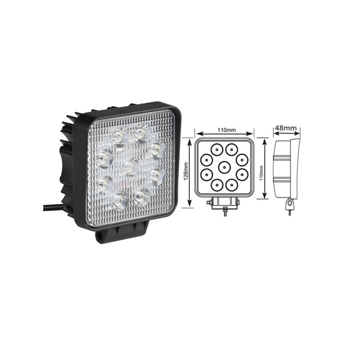 ΠΡΟΒΟΛΕΑΣ LED ΕΡΓΑΣΙΑΣ ΤΕΡΑΓΩΝΟΣ 27W 9LED WLE  00014955