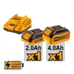 ΣΕΤ ΔΡΑΠΑΝΟΚΑΤΣΑΒΙΔΟ & ΓΩΝΙΑΚΟΣ ΤΡΟΧΟΣ 115mm 20V Li-ion ΜΕ 2 ΜΠΑΤΑΡΙΕΣ 4.0Ah & ΔΙΑΦΟΡΑ ΕΞΑΡΤΗΜΑΤΑ INGCO COSLI240202