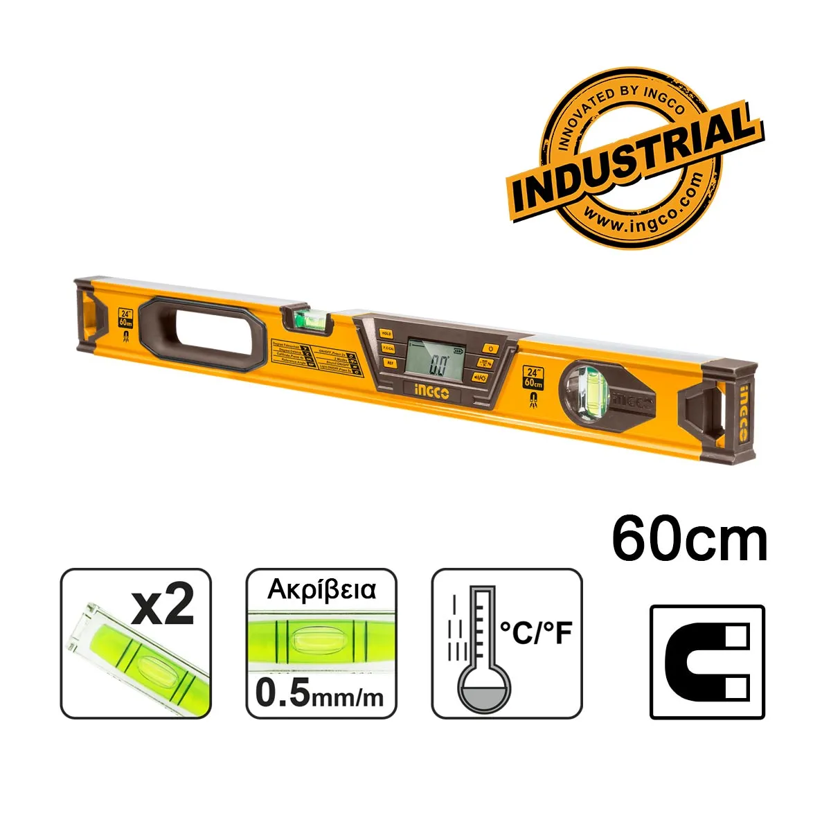 ΑΛΦΑΔI ΨΗΦΙΑΚΟ ΜΑΓΝΗΤΙΚΟ 600ΜΜ INGCO HSL08060D