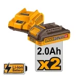 ΔΡΑΠΑΝΟΚΑΤΣΑΒΙΔΟ ΚΡΟΥΣΤΙΚΟ 76NM COMPACT ΜΠΑΤΑΡΙΑΣ 20V 2X2.0A LI-ION ΚΑΙ ΦΟΡΤΙΣΤΗΣ INGCO CIDLI20768E