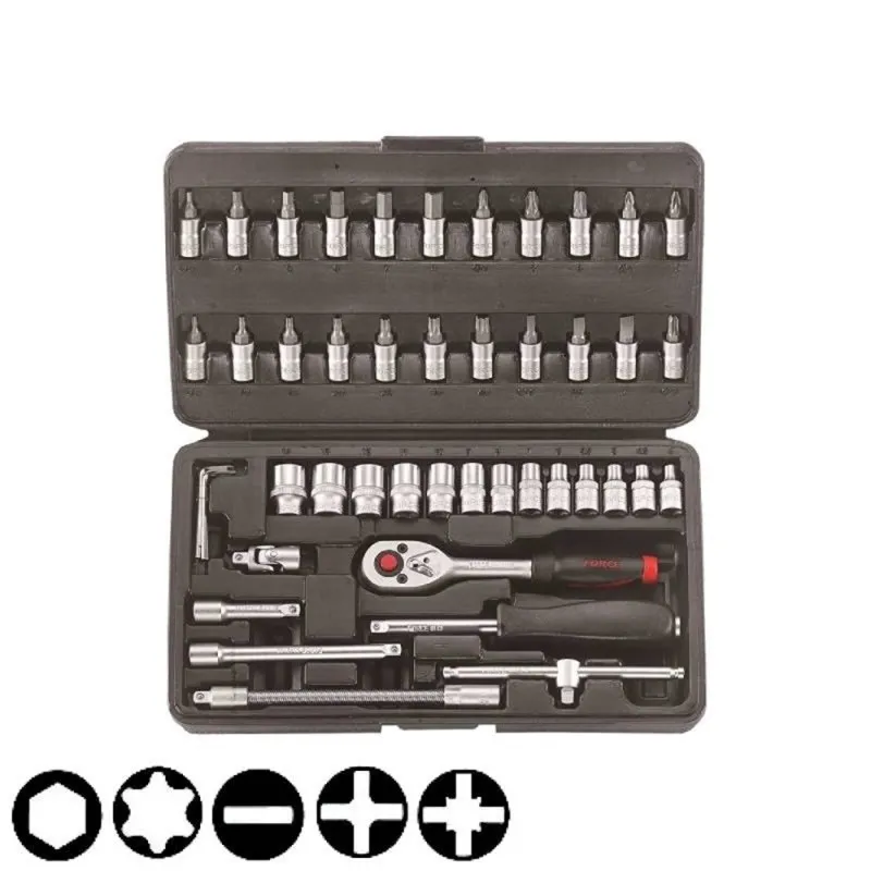 ΚΑΣΕΤΙΝΑ ΚΑΡΥΔΑΚΙΑ 1/4″ 46ΤΕΜ 4-14ΜΜ FORCE 2462