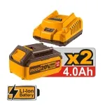 ΠΙΣΤΟΛΕΤΟ ΠΕΡΙΣΤΡΟΦIKO ΣΚΑΠΤΙΚΟ 20V ME 2 ΜΠΑΤΑΡΙΕΣ 4Ah ΕΞΑΡΤHMATA & BΑΛΙΤΣΑ INGCO CRHLI202682E