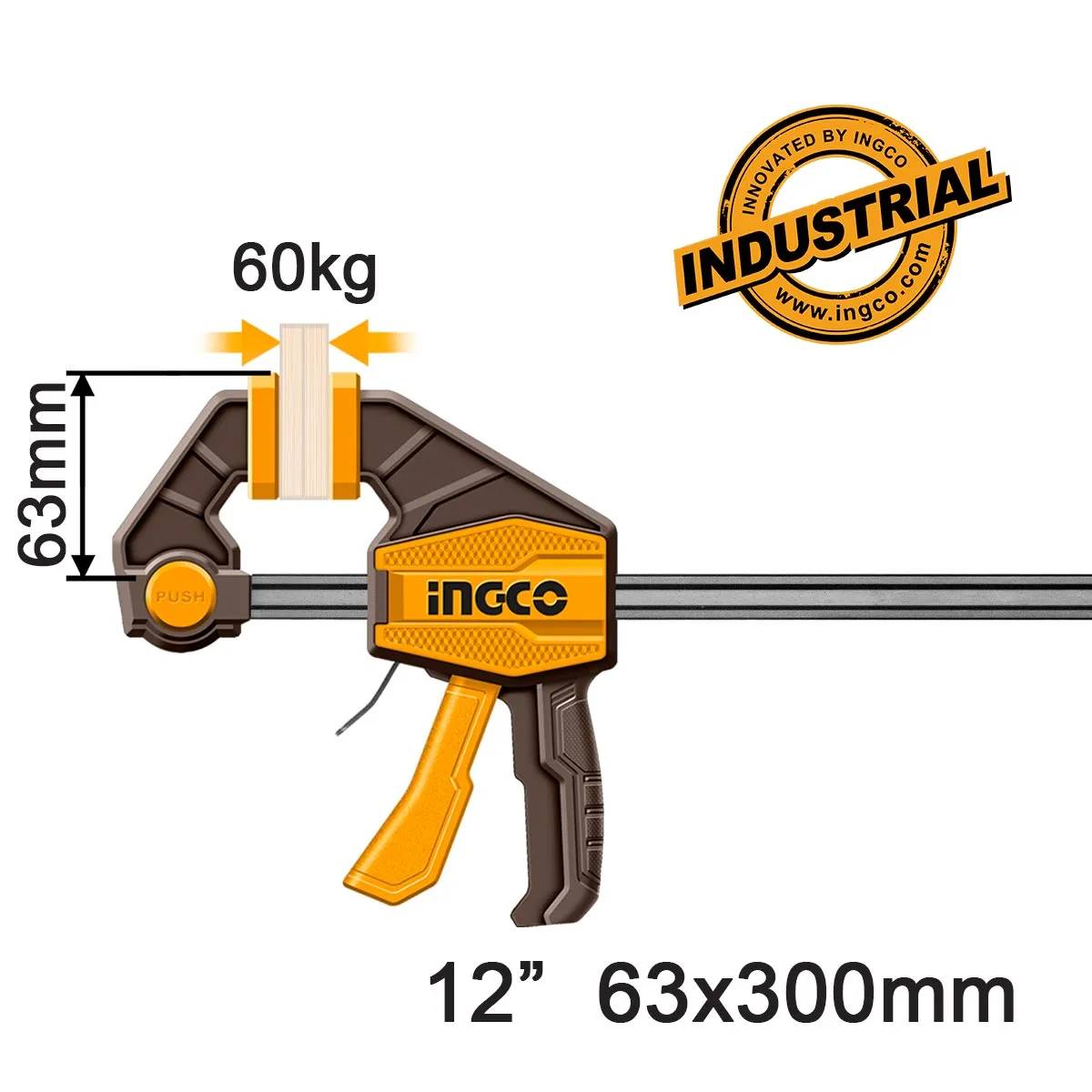 ΣΦΙΓΚΤΗΡΑΣ ΜΑΡΑΓΚΩΝ ΑΥΤΟΜΑΤΟΣ 63Χ300mm 12” INGCO HQBC01602