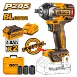 ΜΠΟΥΛΟΝΟΚΛΕΙΔΟ ΜΠΑΤΑΡΙΑΣ 500-600Nm 20V+2X4.0Ah Li-ion  INGCO CIWLI2050