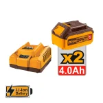 ΣΕΤ ΕΡΓΑΛΕΙΩΝ ΚΡΟΥΣΤΙΚΟ ΔΡΑΠΑΝΟ+ΠΙΣΤΟΛΕΤΟ+ ΓΩΝΙΑΚΟΣ ΤΡΟΧΟΣ 115mm 2 ΜΠΑΤΑΡΙΕΣ 20V Li-ion4.0Ah + ΔΙΑΦΟΡΑ ΕΡΓΑΛΕΙΑ INGCO