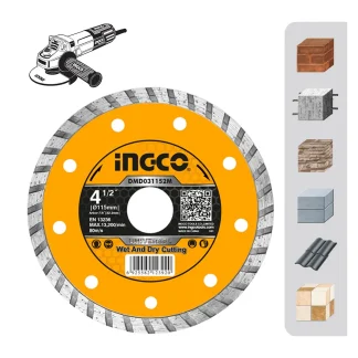 ΔΙΑΜΑΝΤΟΔΙΣΚΟΣ ΔΟΜΙΚΩΝ ΥΛΙΚΩΝ  TURBO115mm x 7.5mm INGCO DMD031152