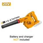 ΦΥΣΗΤΗΡΑΣ  ΜΠΑΤ. SOLO 20V(ΧΩΡΙΣ ΜΠΑΤΑΡΙΑ ΚΑΙ ΦΟΡΤΙΣΤΗ) INGCO  CABLI20018E