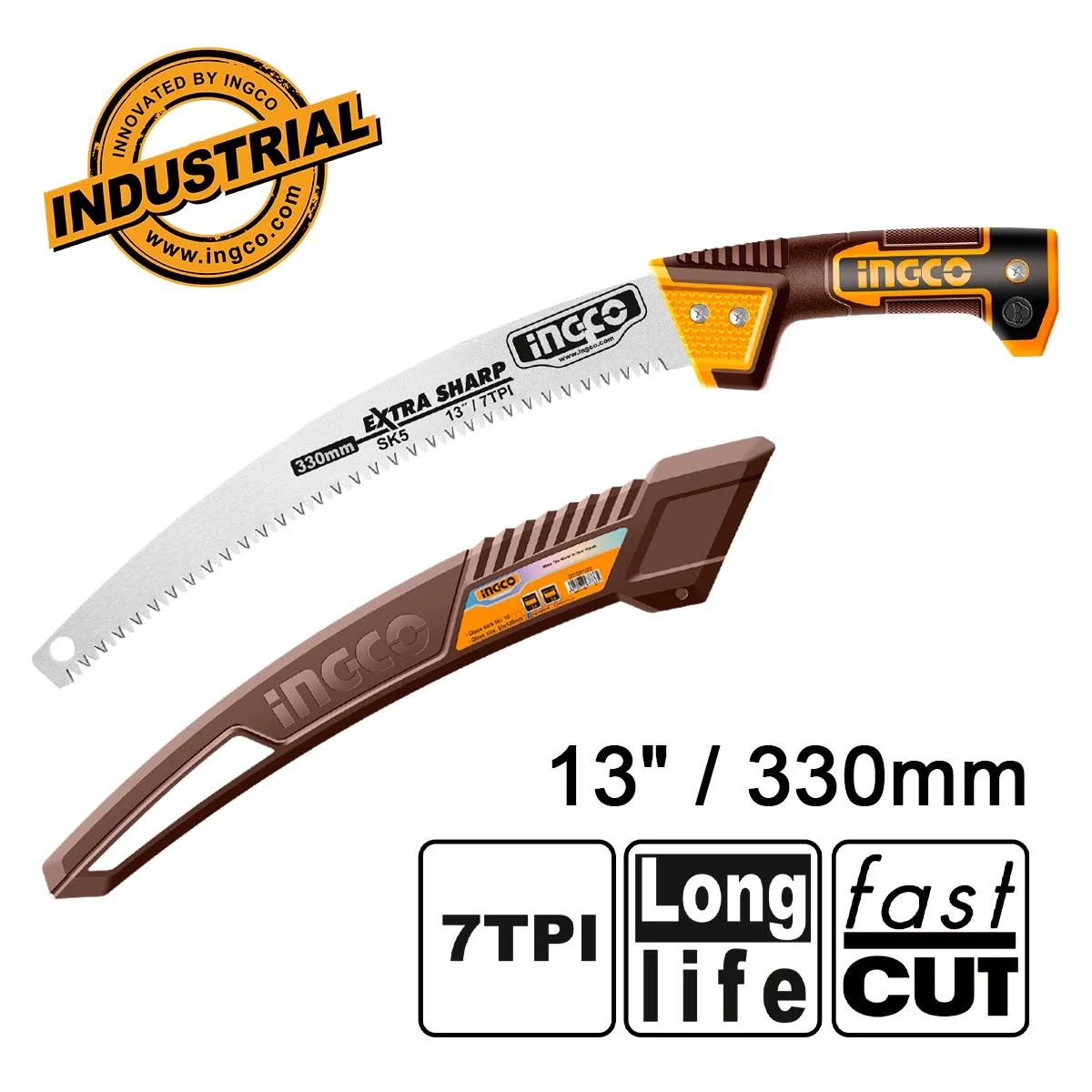 Πριόνι Κλαδέματος Καμπυλωτό INGCO HPS3306 330mm (13″) με Θήκη