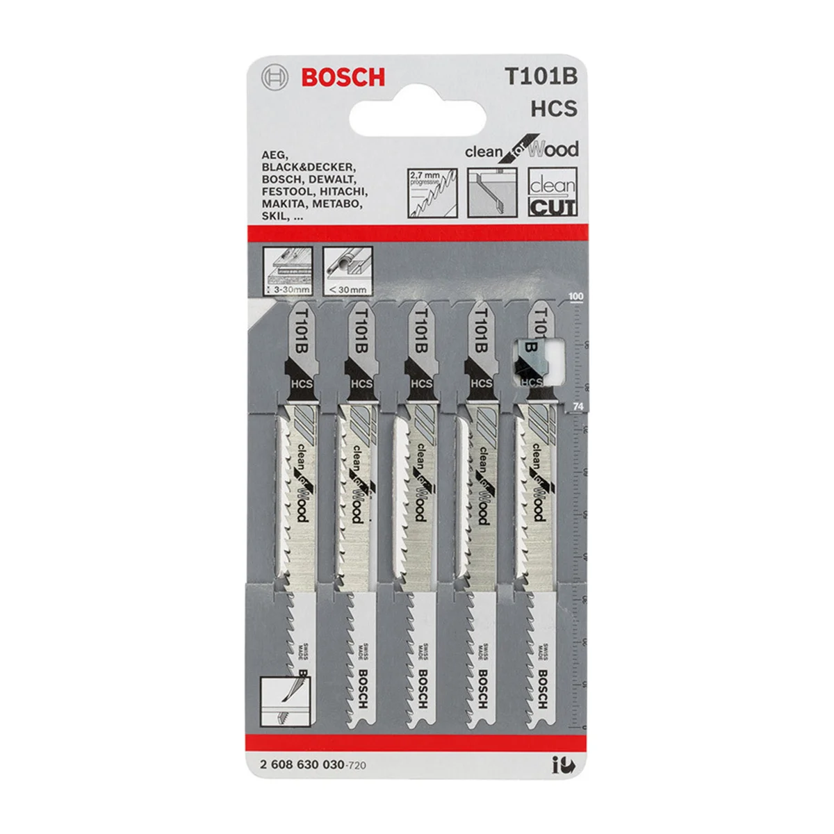 ΠΡΙΟΝΑΚΙΑ ΣΕΓΑΣ BOSCH ΞΥΛΟΥ 5ΤΕΜ. Τ101B 2608630030
