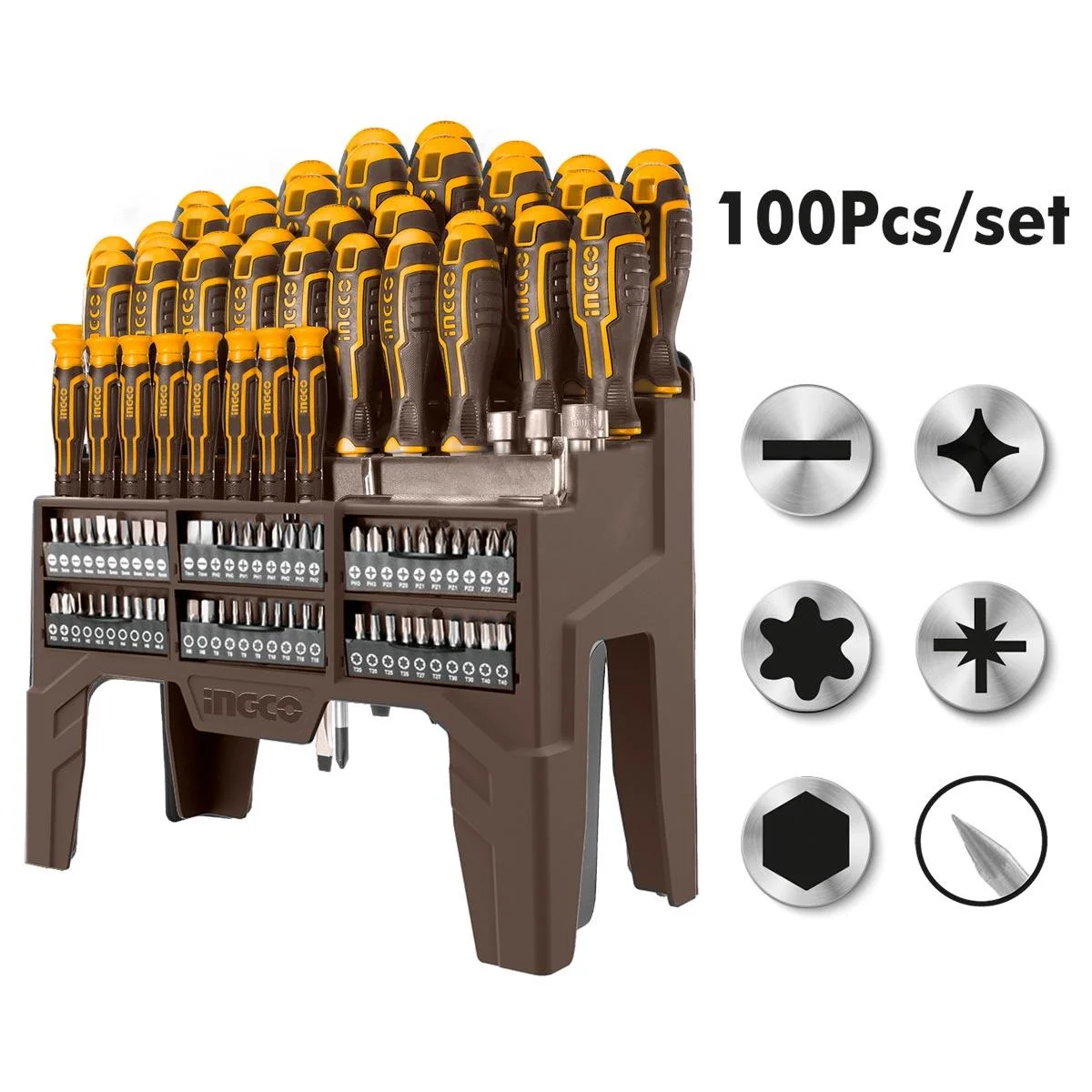 ΚΑΤΣΑΒΙΔΙΑ ΣΕΤ  100τεμ. ΣΕ ΣΤΑΝΤ   INGCO  HKSD10028