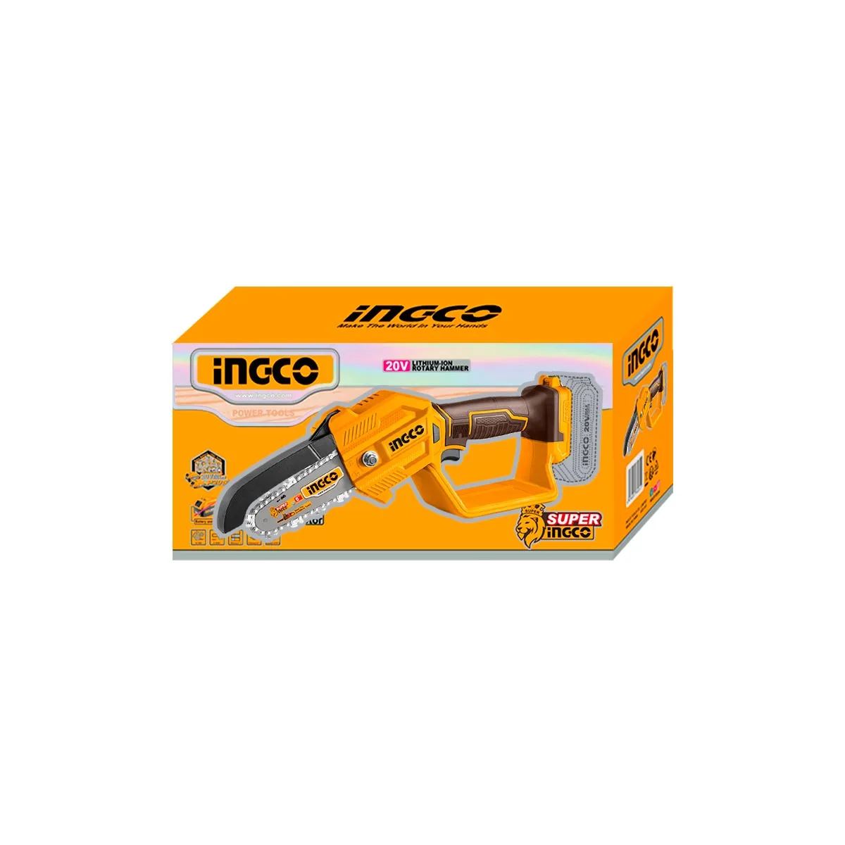 Μίνι Αλυσοπρίονο Κλαδευτικό Μπαταρίας INGCO 20V Brushless 6″ 15cm CGSLI2066 Solo Industrial