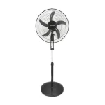 Ανεμιστήρας με Ορθοστάτη AC Μοτέρ Eurolamp 60W Μαύρος Φ50 με Στρογγυλή Βάση 300-20014