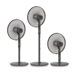 Ανεμιστής με Ορθοστάτη DC Μοτέρ Eurolamp 25W Μαύρος Φ40 με 3 Ύψη 300-20024