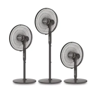 Ανεμιστής με Ορθοστάτη DC Μοτέρ Eurolamp 25W Μαύρος Φ40 με 3 Ύψη 300-20024